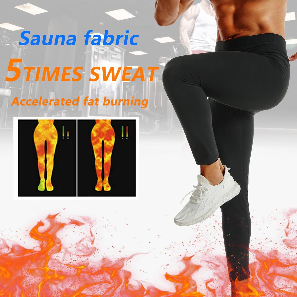 Мужские леггинсы для тренировок Спортивные штаны для сауны Компрессионные колготки для фитнеса Тренажерный зал Брюки для похудения Уловитель тепла Сауна Костюм для похудения Body Shaper Спортивные брюки