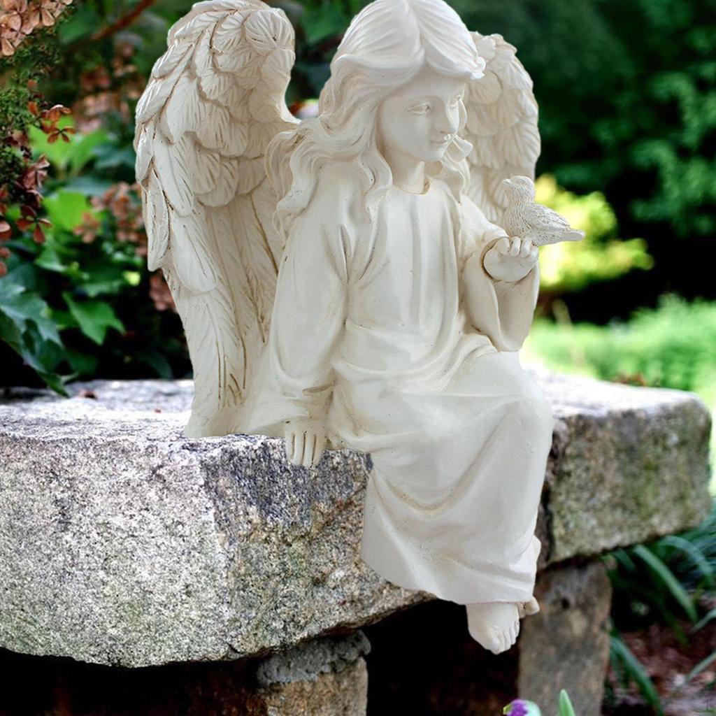 Angel Statue Resin Figurine Garden Statuary Adorable Ornament
