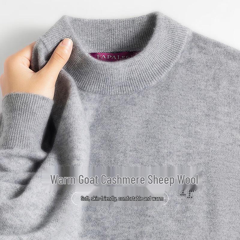 Мужской свитер FAPAI из смесовой кашемировой пряжи с круглым вырезом