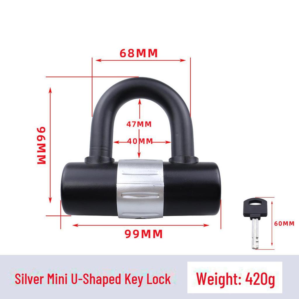 Компактный U-образный противоугонный замок для автомобилей, велосипедов, мотоциклов и шкафов