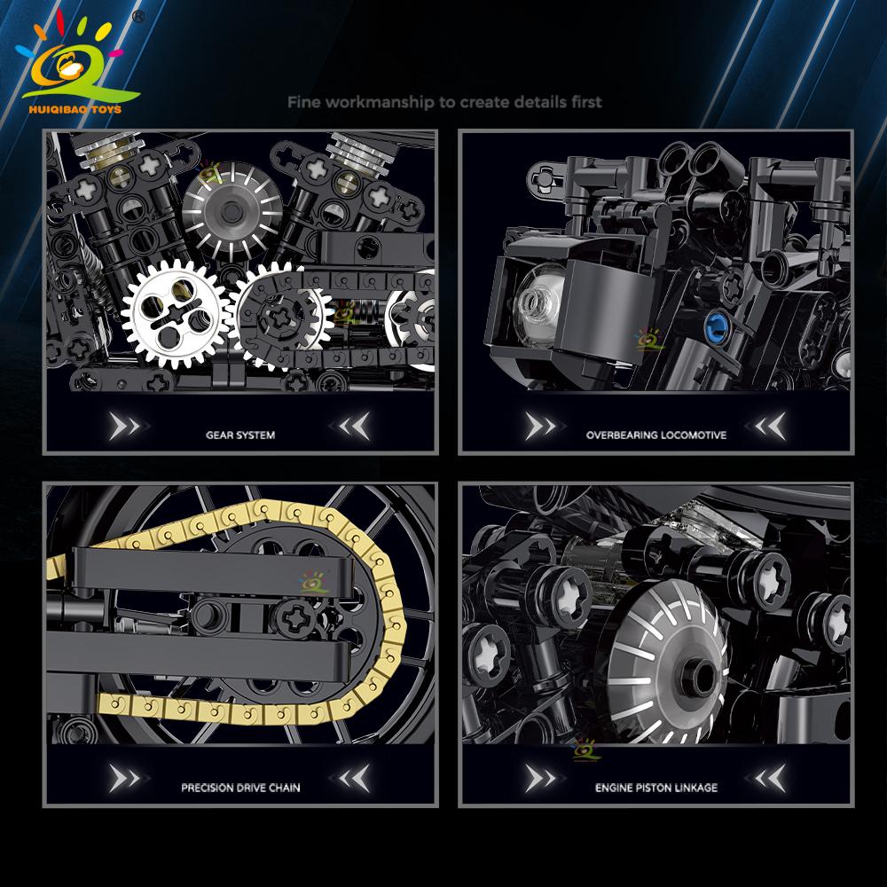1:8 Классических Строительных Блоков Мотоциклов Высокотехнологичная Модель Moto City Racer Кирпичики Игрушка для Ребенка Мальчика Детей Взрослого Набор Мотоциклов MOC