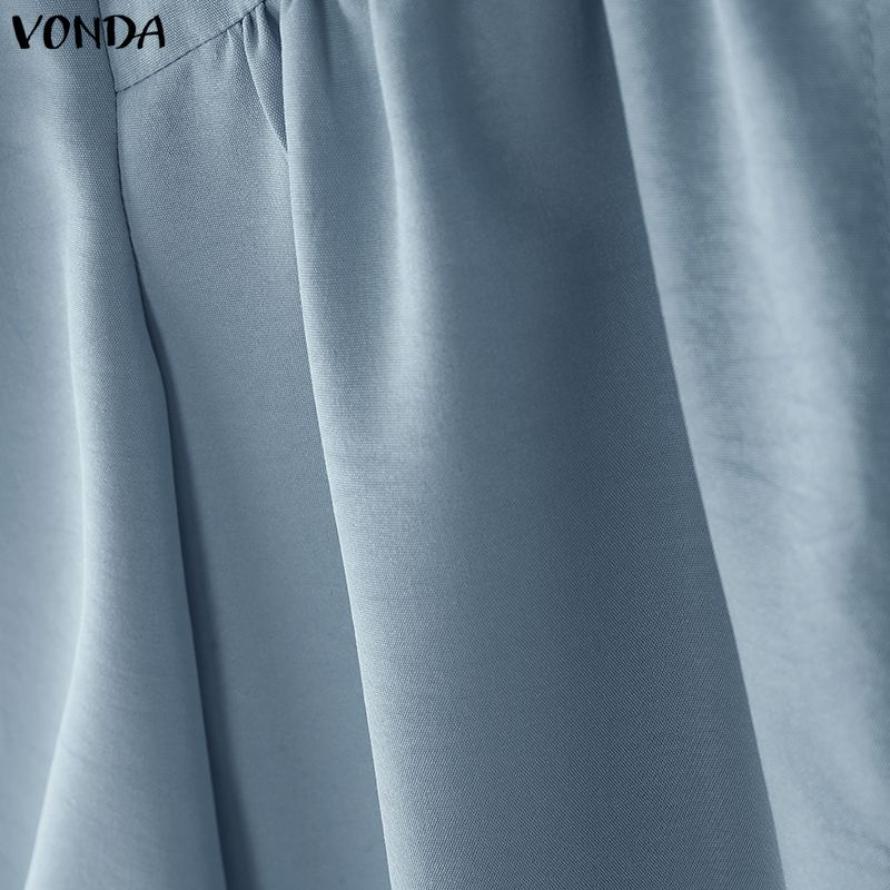 VONDA Летняя женская повседневная блузка с лацканами, 3/4 рукавом и оборками