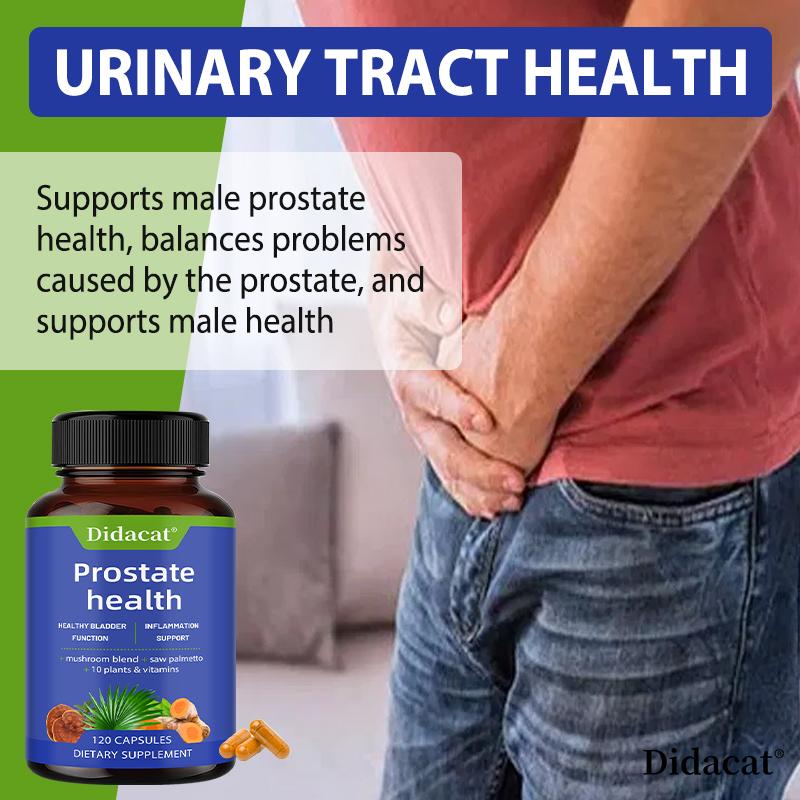 Prostate Health Capsules Contains Saw Palm Dance Mushroom Vitamin C Selenium to Maintain Prostate Health 120 Vegetarian Capsules