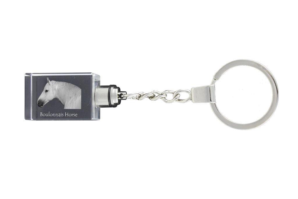 Boulonnais Horse - Crystal Pendant with Photo of a Horse, Illuminated Pendant, Unique Gift by Art-Dog Brand