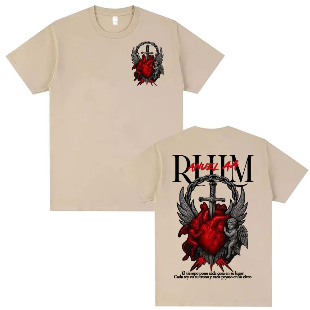 Rapper Anuel AA Rhlm 2 Album Tour Graphic T-shirts Men's Clothing Oversized Hip Hop Short Sleeve Summer O-Neck Comfort T Shirts