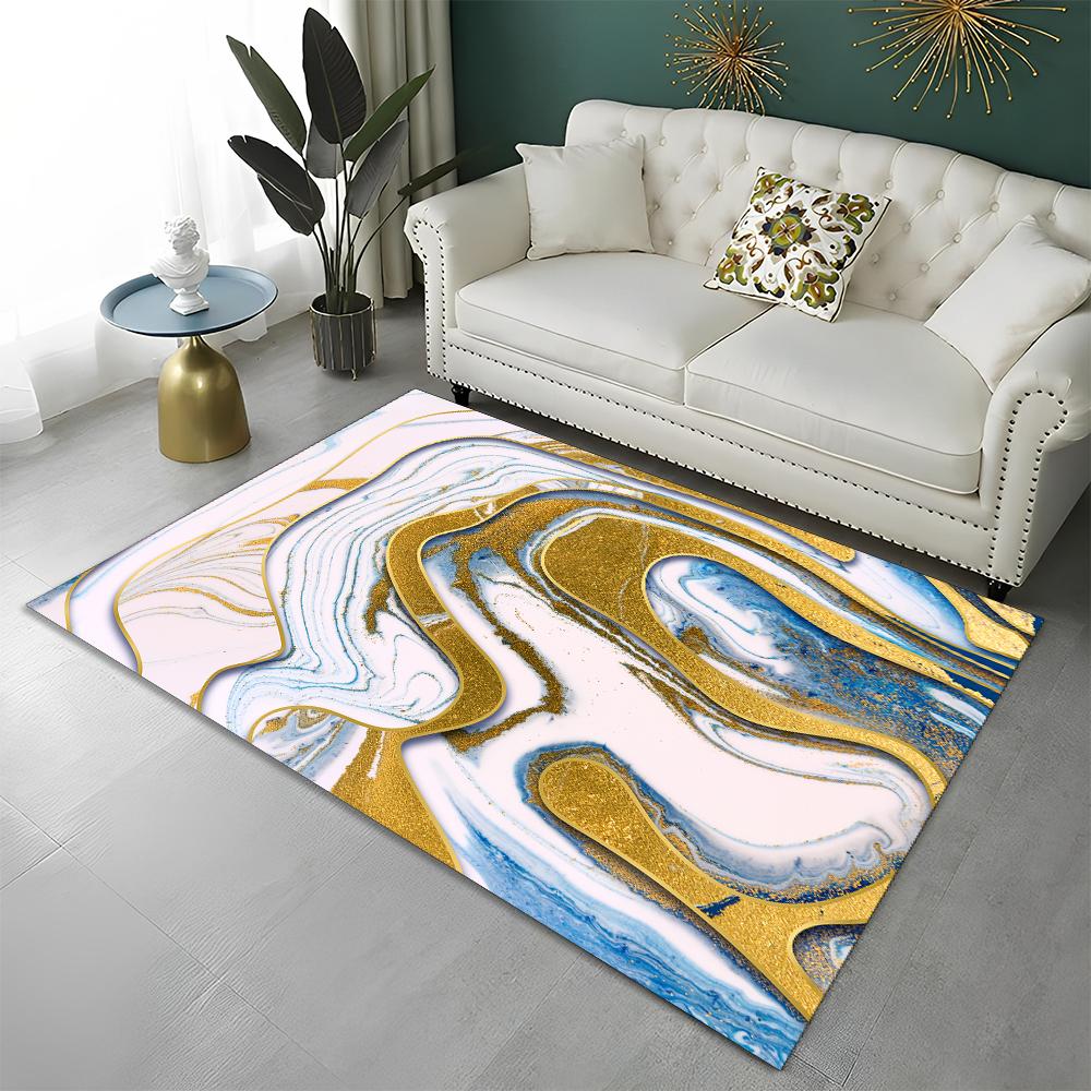 3D Цвет Великолепное Золото Скандинавский Мрамор Ковер Коврик для Дома Гостиная Спальня Диван Придверный Коврик Декор, Детский Ковер Нескользящий Напольный Коврик