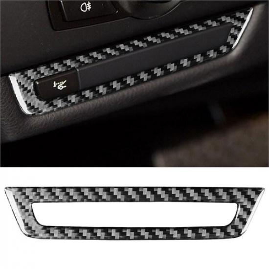 Carbon Fiber Interior Console Button Cover Trim For BMW 6 Series F12 F13 2011-18
