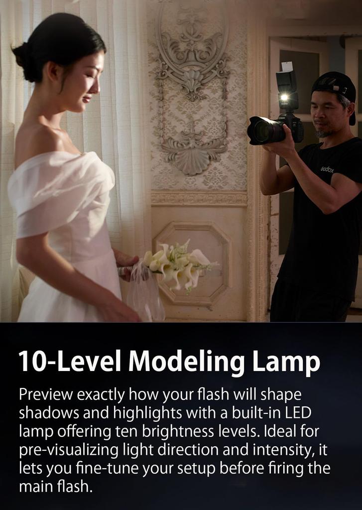 Godox V480S TTL Camera Flash with LED Modeling 10 Brightness TTL Auto 650 Full Compatible with Sony Lithium-Ion Touchscreen, 2-inch Screen, Built-in