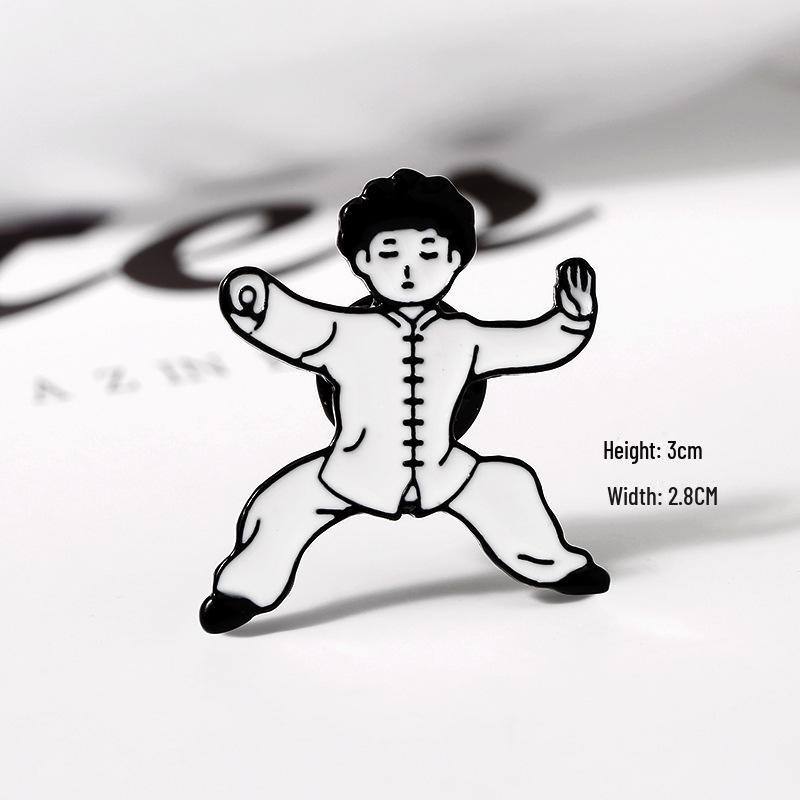Брошь с капающим персонажем из сплава кунг-фу - подвеска в мультяшном стиле для сумок