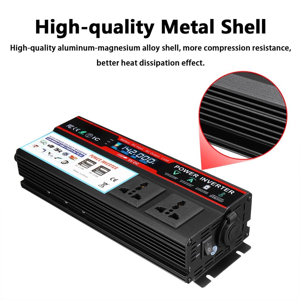 4USB 6000 Вт Солнечные автомобильные инверторы ЖК-дисплей DC12/24 В в AC 110 В/220 В Модифицированная синусоида Преобразователь напряжения Автомобильный адаптер