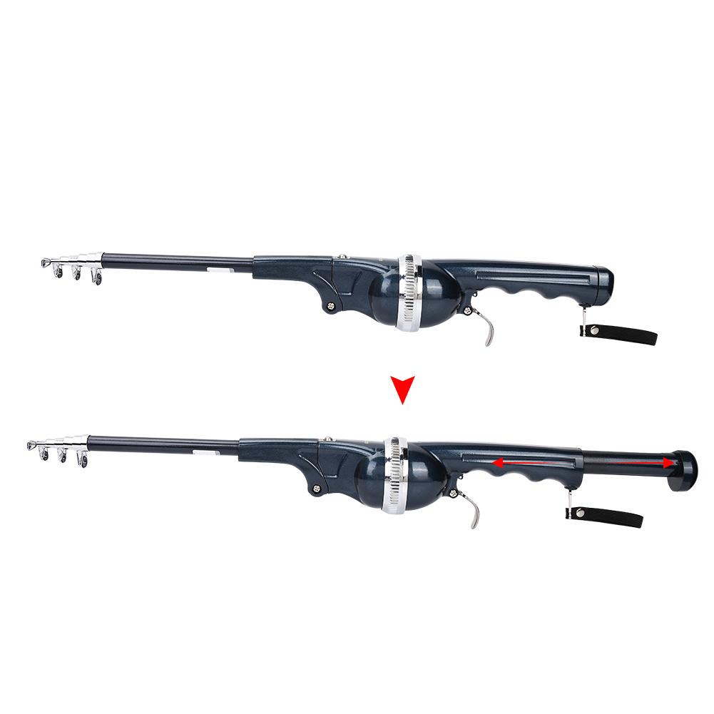 Telescopic Fishing Rod Reel Combo, Portable Casting Lure Tackle, Foldable Ergonomic Grip for Travel Fishing