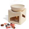 Ceramic Clay Candle Operated Aroma Burner Oil Diffuser, Extra Large Bowl, with 1 Tealight, 4.25 Inch, (Ivory White)