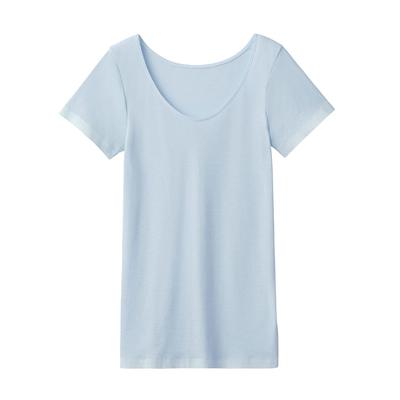 Gunze Cool Magic Cotton Летняя и с подмышечным потом Размер жемчужины M Влаговпитывающая футболка с коротким рукавом, Смесовая, Нижнее белье, Быстросохнущая,