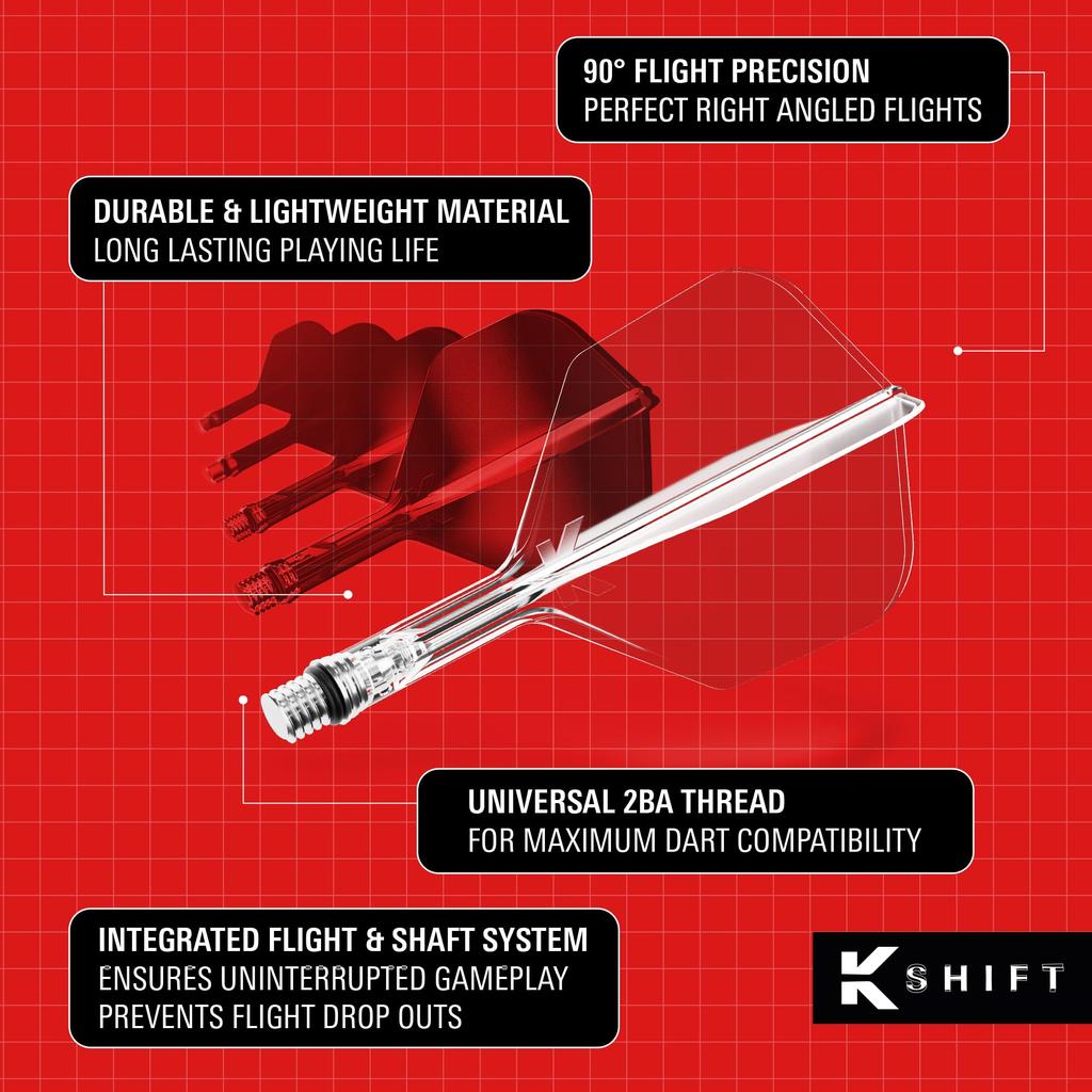 TARGET Интегрированный полет и стержень K Shift Система полета и стержня Shift Spin Base Профессиональные аксессуары для дартса Форма Прозрачный 26 мм K-SHIFT № 6