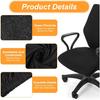 2pcs Office Chair Covers Stretchable, Universal Office Chair Seat Cover, Washable Removable Computer Chairs Cover for Seat Cushion Protectors(Black)