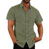 Summer Cardigan Men's Short-Sleeved T-shirt Cotton and Linen Led Casual Men's T-shirt Shirt Male Breathable M-5XL