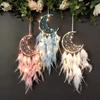 Wall Hanging Decor Night Light Dream Catcher Feather Moon Lamp Children'S Room Decor Decoration Bedroom Decorative Luminaires