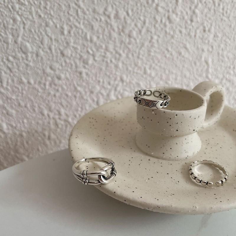 Корейское минималистичное кольцо-цепочка из стерлингового серебра 925 пробы для женщин