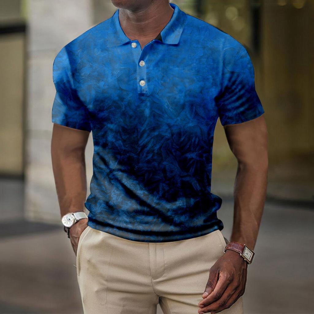 Мужская летняя рубашка для гольфа с принтом Botton, короткий рукав, мужская повседневная модная рубашка