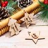 24 Number Label Christmas Advent Calendar Wooden Pendant Countdown Hanging Tags DIY Gift Bags Decor Biscuit Package
