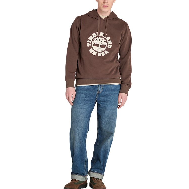 Timberland Теплая толстовка-пуловер с капюшоном в стиле колор-блок, мужские топы A6NKK-243