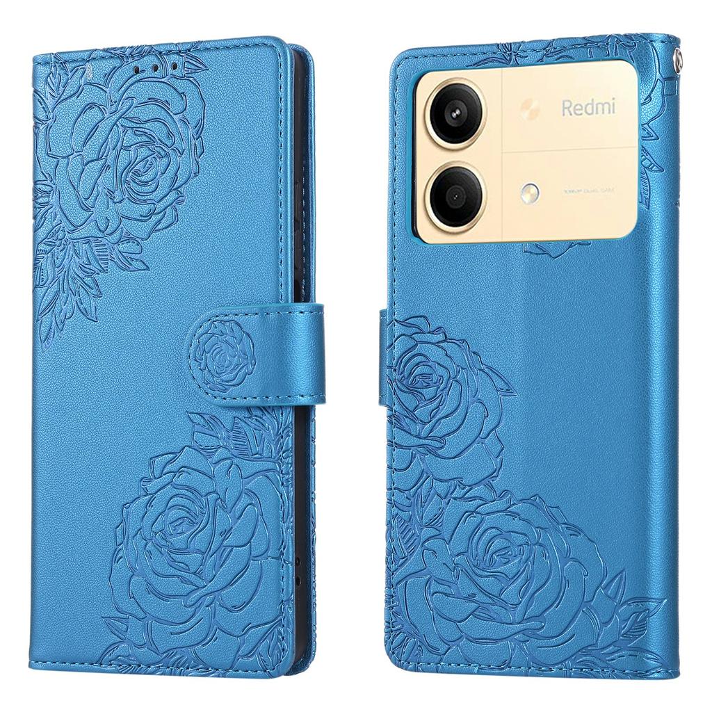 Для Xiaomi Redmi Note 13R Pro 5G чехол-кошелек из искусственной кожи с цветком розы и 3 отделениями для карт