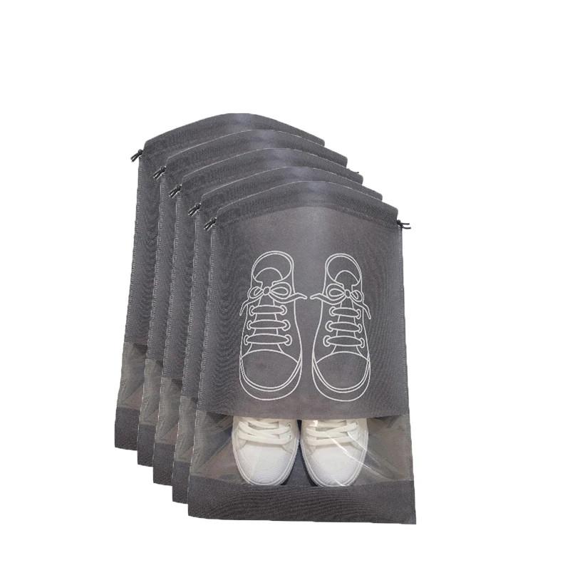 5/10PCS Portable Shoe Storage Bags Non-woven Shoes Cover  Waterproof Travel Bag Tote Drawstring Bag For Shoes Storage Organizer