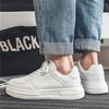 2024 осень низкие повседневные performance маленькие белые туфли студенческая мода спортивная обувь кожаная поверхность простые туфли на толстой подошве мужская обувь