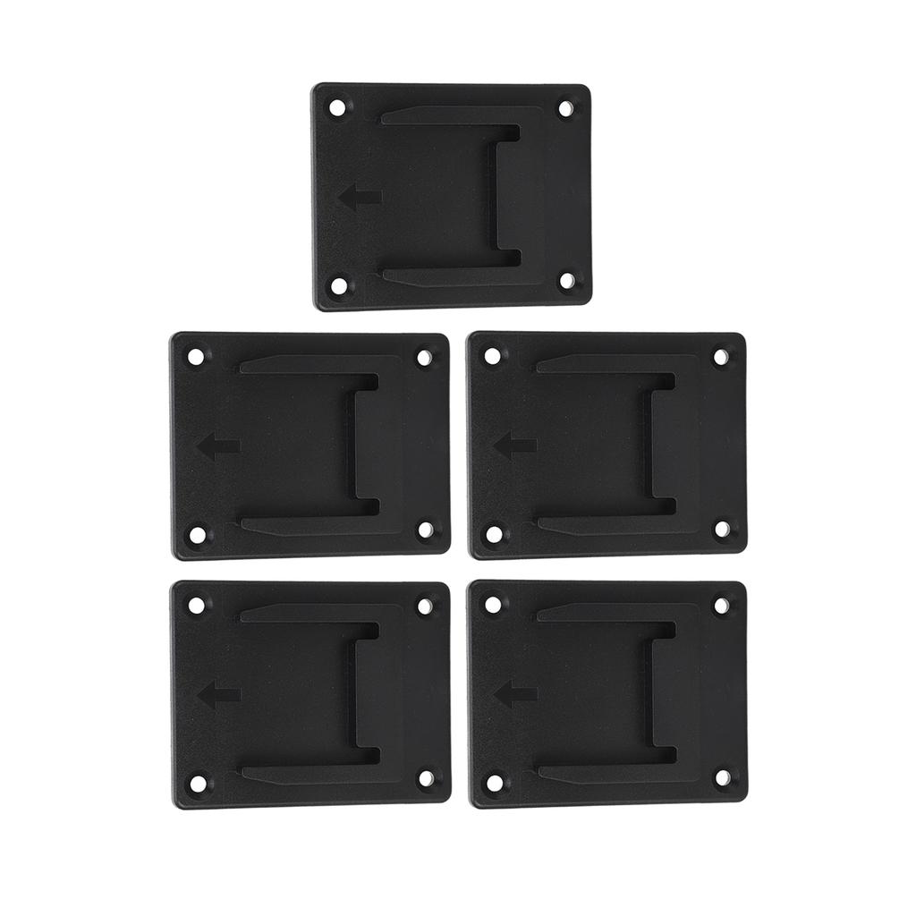 5 Set Tool Holder Dock Mount Black ABS Power Tool Hanger for 14.4V 18V Lithium Battery Tools