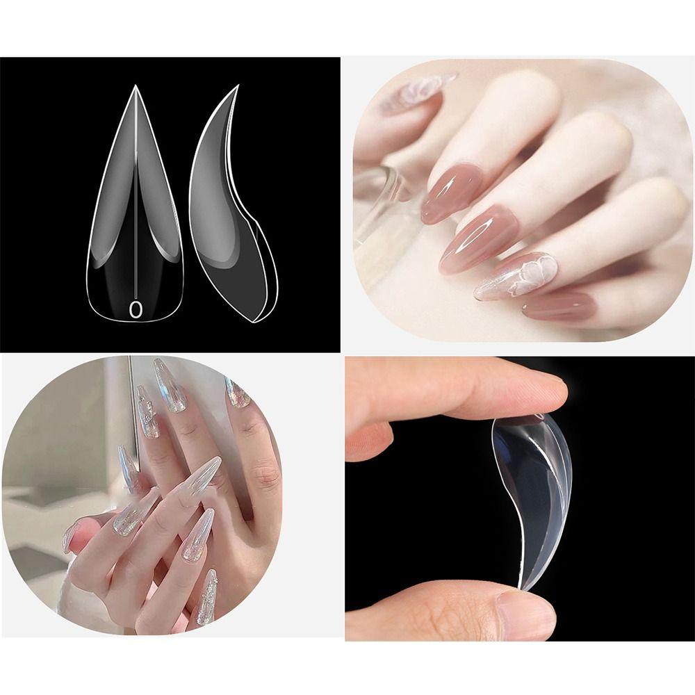 120pcs 3D Eagle Claw Hawk Carving Nails Transparent False Nail Tips for Poly Nail Gel Extension