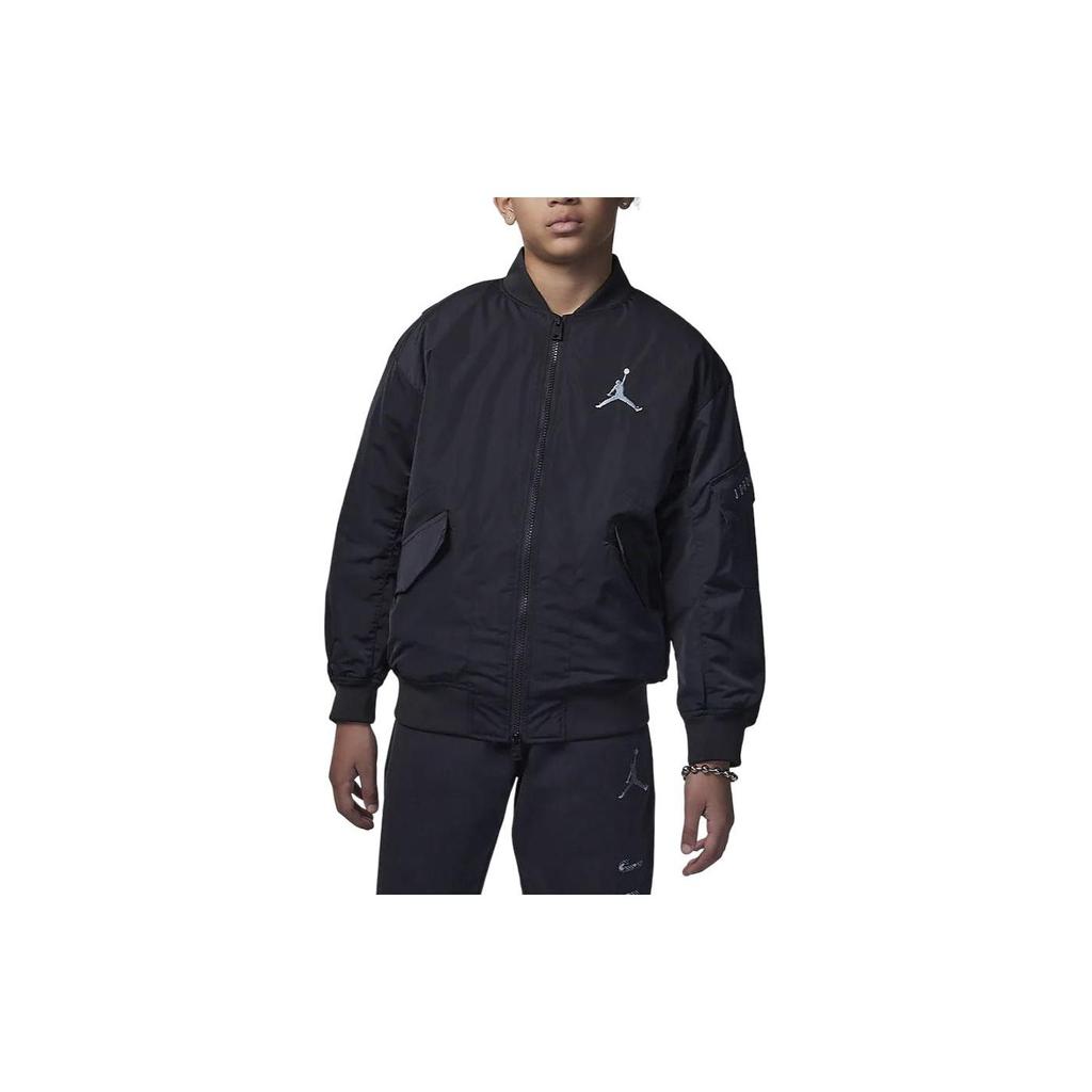 Jordan Chinese New Year Logo Embroidered Casual Jacket Kids Jackets Dark-Smoke-Gray HJ8053-070