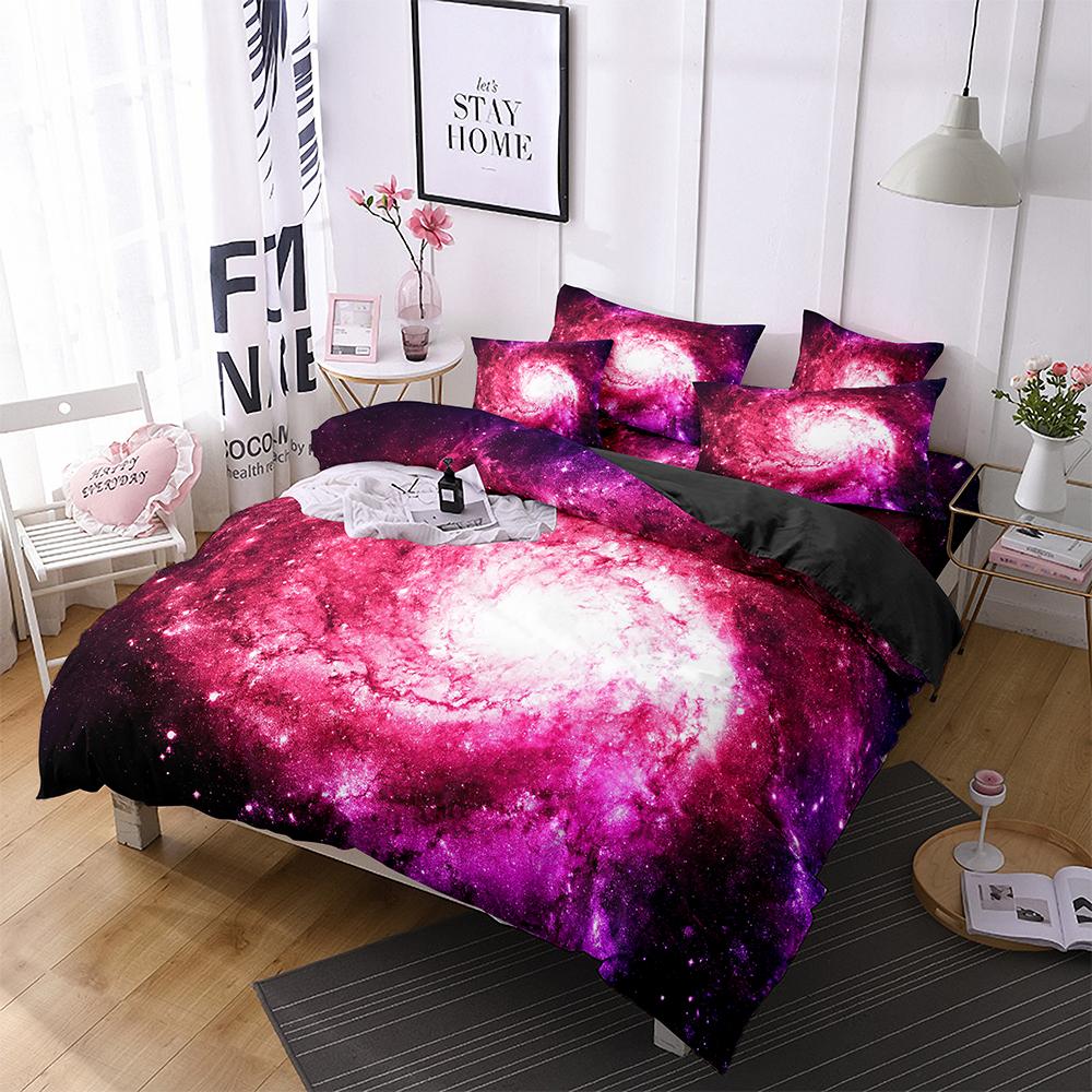 Роскошный темно-синий комплект постельного белья Galaxy Twin Full Queen King Size, пододеяльник/пододеяльник, комплект сияющих звезд, звездное небо, пододеяльник