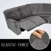 7-Piece L Shape Velvet Stretch Recliner Corner Sofa Covers for Sectional Sofa Set Reclining L Shape Sofa Slipcovers