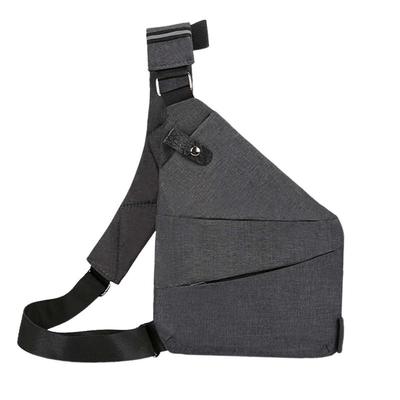 Сумка-слинг Наплечный рюкзак Через плечо Daypack Унисекс с карманами Нагрудные сумки Серый Левый