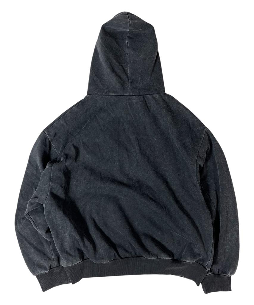 Худи с винтажной стиркой 'Рок-звезда' ((Мытый черный))