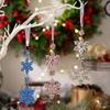 4pcs Acrylic Snowflake Ice Strip Pendants Xmas Tree Hanging Ornament  Holiday Party Supplies
