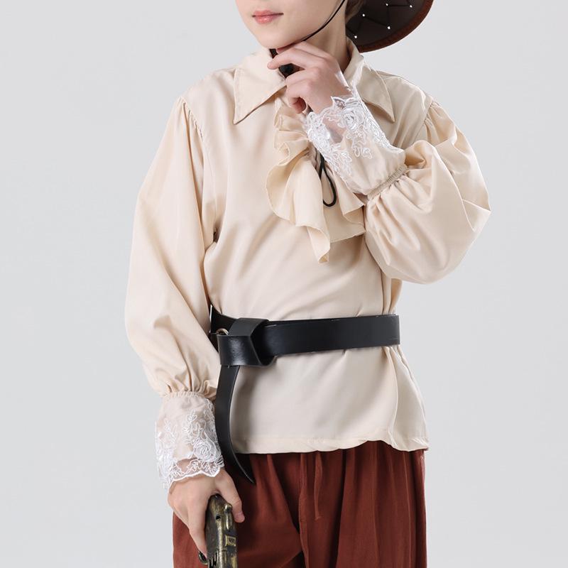 Мужской костюм пирата и рубашка с рюшами в стиле Ренессанс для Хэллоуина