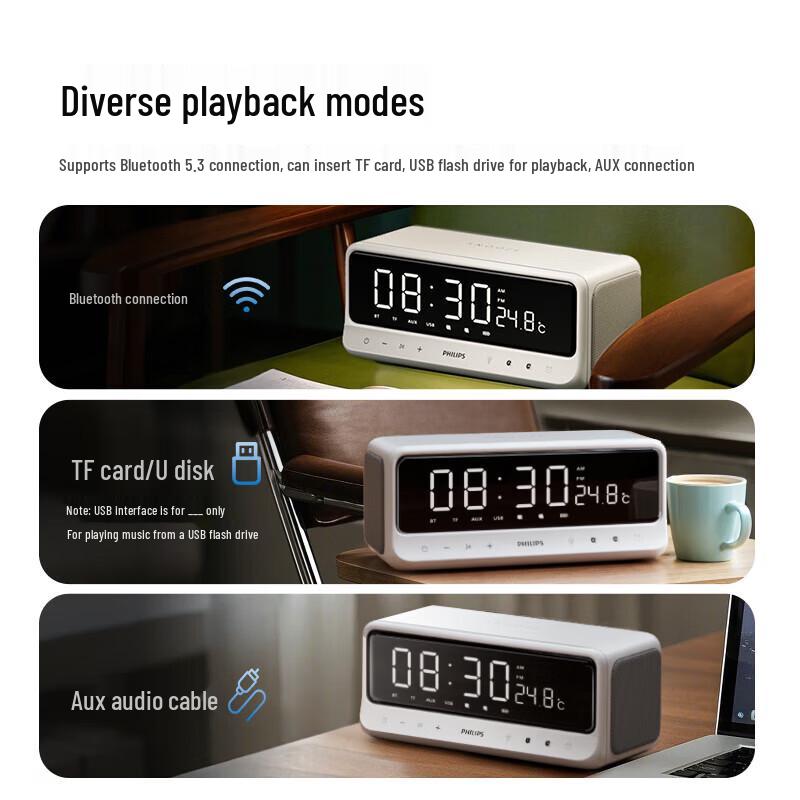 Часы-будильник Bluetooth-динамик Philips TAS3609 (Китайская версия)