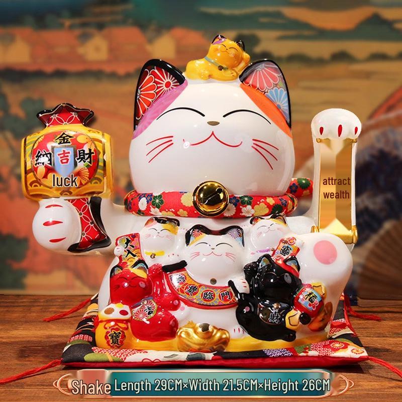 Automatic Waving Fortune Cat Figurine - New Style Housewarming Gift for Front Desk or Shop