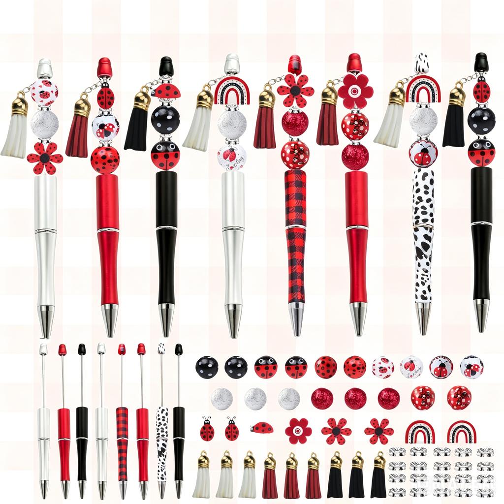 Butterfly and heart handmade beaded small gift ballpoint pen, flower and animal theme DIY beaded pen, ballpoint pen for festive
