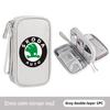 rjhwp8 Car Styling Digital Storage Bag Oxford Cloth Cable Tools Travel Purse For Skoda Kodiaq Fabia Kamiq Karoq Octavia 2 3 Rapid Scala