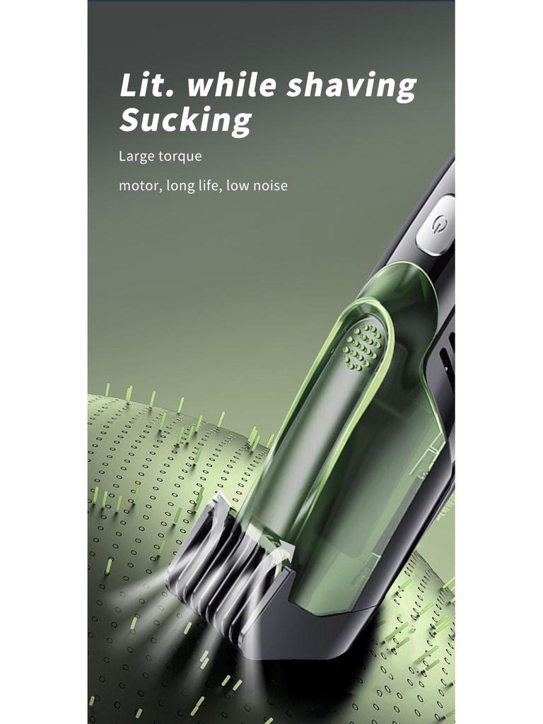 Водонепроницаемая электрическая машинка для стрижки волос с ЖК-дисплеем и автоматическим всасыванием волос