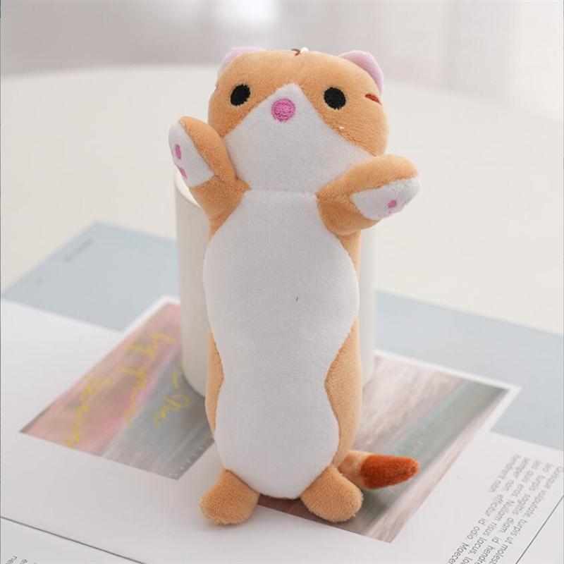 16CM New Long Cat Plush Toy Keychain Cute Cat Doll Bag Hanging Decoration Doll Scratching Machine Brithday Gifts For Girls