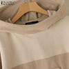 ZANZEA Women Casual Long Sleeve Patchwork Pullover Hoodies