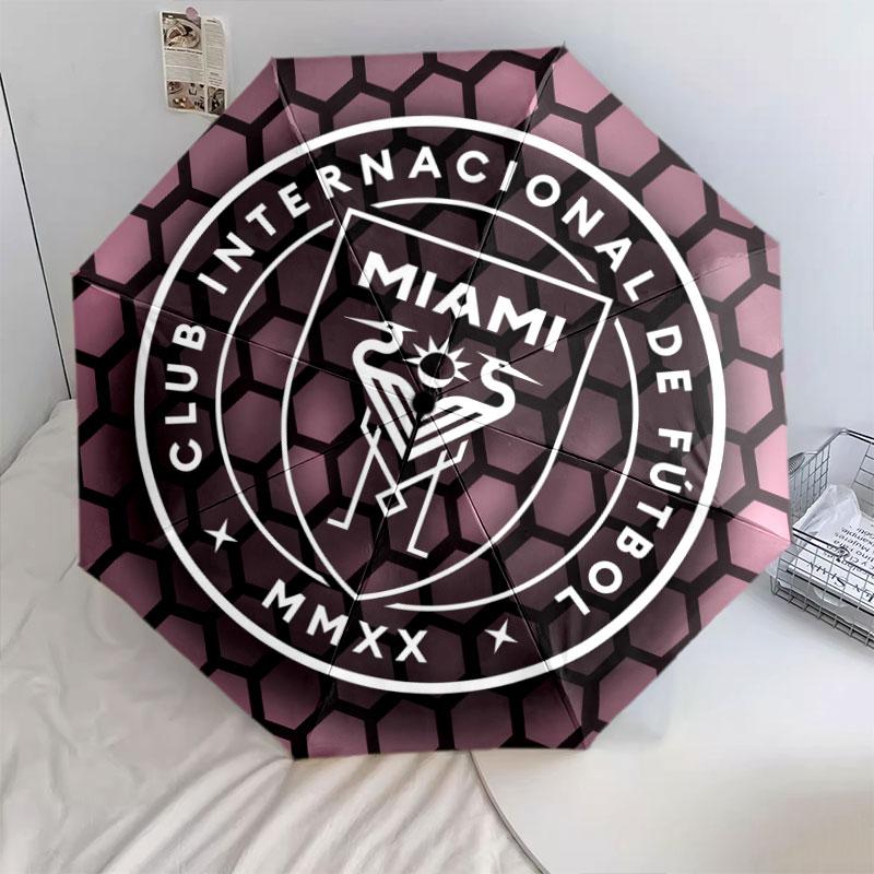 1 шт. Автоматический складной зонт - с узором Inter Miami CF, Портативный и складной дизайн с 8 спицами, Рождественские и новогодние подарки