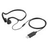 Sanwa Direct Bone Conduction Wired USB with Lightweight Cable Length Work from Earphones That Block Your Ears Earphones, A, Microphone, 38g, 1.4m,