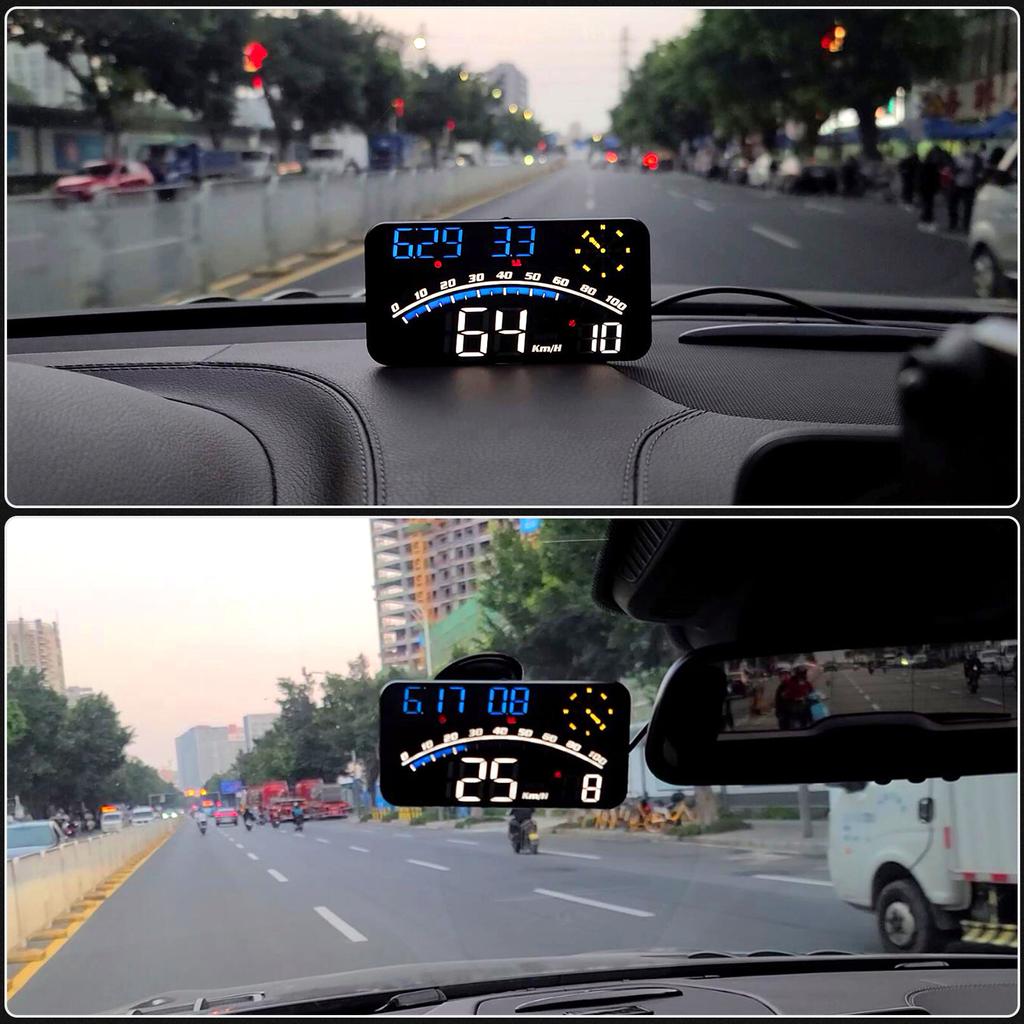 GEYIREN GPS Автомобильный HUD Датчик Цифровой Спидометр Проекционный Дисплей Смарт-сигнализация о превышении скорости напоминание для всех автомобилей Дисплей MPH