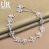 925 Sterling Silver Full Flower Bracelet Fashion Wedding Jewelry