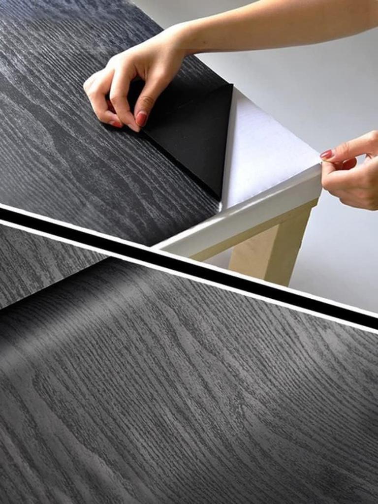 Black Wood Grain Wallpaper Peel And Stick Contact Paper Removable Vinyl Self Adhesive Wallpaper Decorative For Countertops
