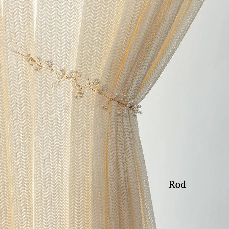 Белая марлевая занавеска «рыбий скелет» для гостиной, спальни, эркера, балкона, полузатеняющая, скандинавский свет, роскошный карниз